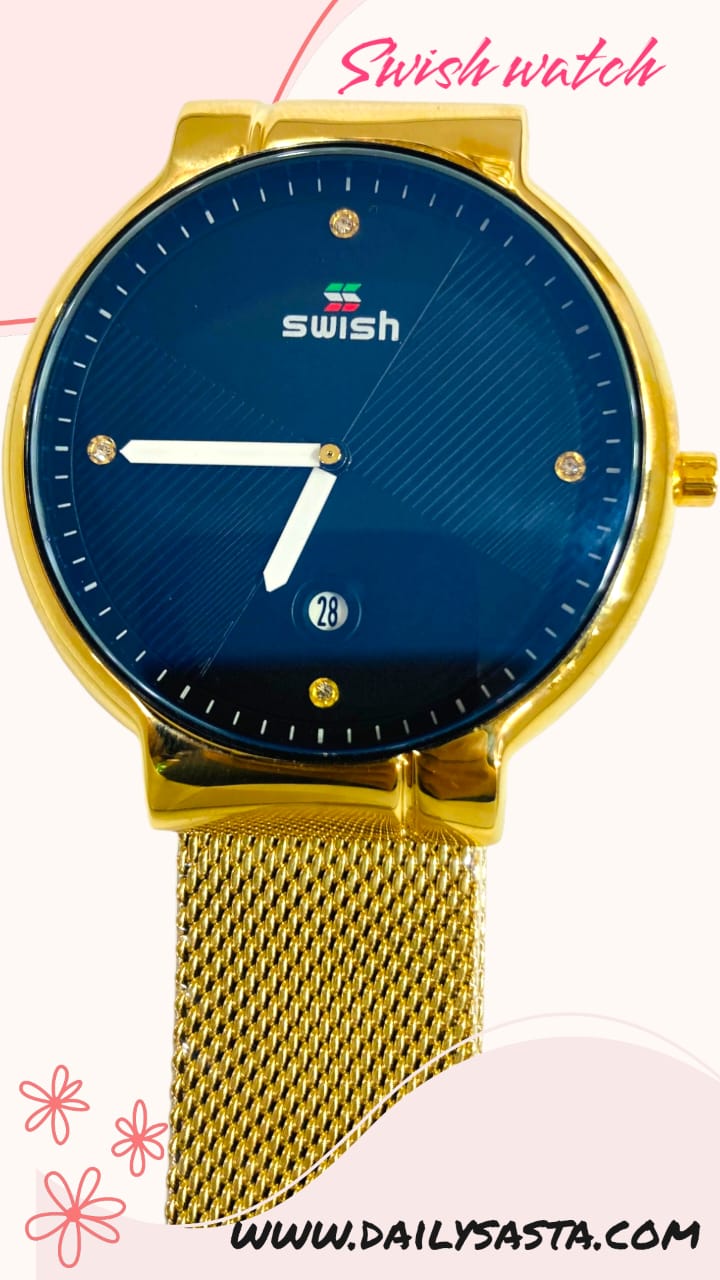 SWISH Gold Luxury Watch for Men Quartz